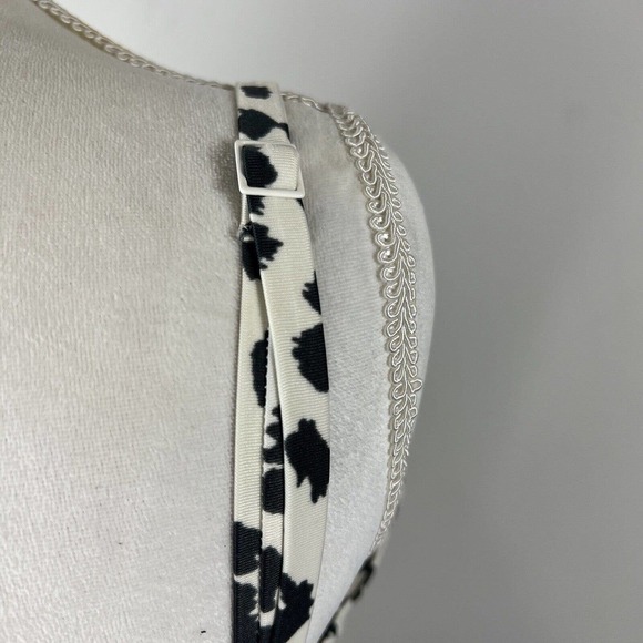 Aerie One Piece Swimsuit Sz L Cream Black Leopard Animal Print Tie Back - Picture 8 of 11